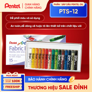 Bộ 15 màu sáp vẽ lên vải Pentel PTS-15 chất sáp dễ sử dụng an toàn với trẻ nhỏ