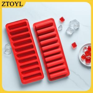 ZTOYL Silicone dải dài Ice Cube khuôn không dính cho sô cô la Jelly Biscuit DIY Baking Ice Cream thanh khay công cụ nhà bếp 10 Lưới
