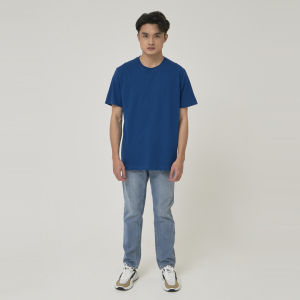 Kaos Polos Pria Oneck Lengan Pendek Bahan Katun Combed 30s Warna Classic Blue