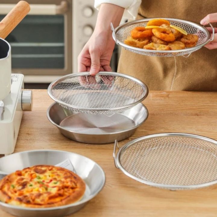 LZYBIM 18-26cm Bộ lọc dầu ăn Tròn Thép không gỉ Giỏ thoát nước lưới Dễ ...