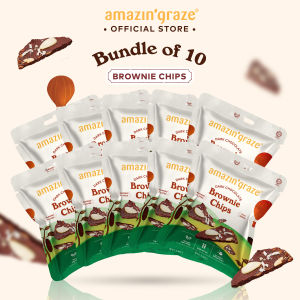 [Bundle of 10] Amazin Graze Mini Dark Chocolate Brownie Chips (10 x 30g)