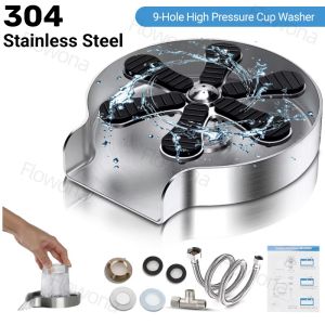 Cup Washer Glass Rinser for Kitchen Sink – Stainless Steel Bottle Washer with Hose Quick Rinse Spray for Bar Home Use