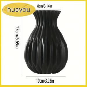 huayou แจกันดอกไม้นอร์ดิก1ชิ้นแจกันดอกไม้พลาสติกเซรามิกเทียมตกแต่งเดสก์ท็อปของตกแต่งงานแต่งงานจัดกลางโต๊ะ
