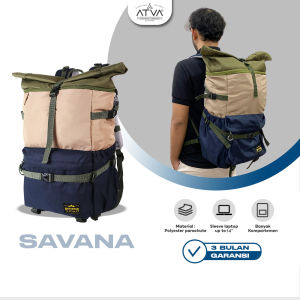 Tas Ransel Atva Bags Wanderer Savana Rolltop Backpack Pria Casual Ransel Outdoor Hiking Gunung Kuliah Tas Gendong Petualang 24L Waterproff Muat Laptop 16 Inch Stylis Multifungsi