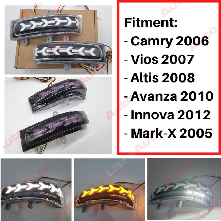 Toyota Vios Altis Camry Avanza Side Rearview Mirror LED Turn Signal