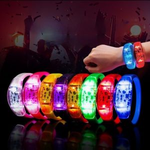 PHANT Atmosphere Props LED Glow Bracelets Creative Funny Voice Controlled Flash Wristbands Party Supplies Silicone Luminous Wristband Party