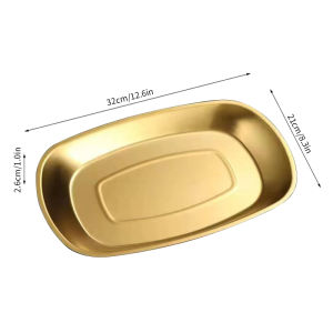 Korean style  Stainless Steel Steak Dinner Plates Snack Fruit Dessert Cake Vegetable Dishes Tray