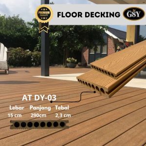 FLOOR Decking WPC Outdoor Motif Kayu Panjang 2.9m/ Lantai Decking Kayu Kolam Renang / Taman