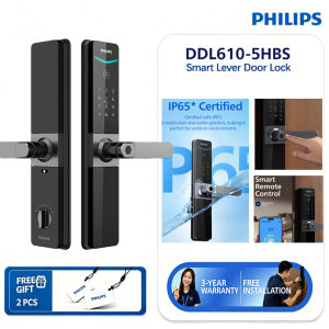 PHILIPS HOME ACCESS | 610-5HBS Lever Smart Lock Wooden Door Bluetooth Gateway App Remote Control Free Installation & 3Years Official Warranty