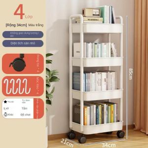 Giá Để Đồ Kệ Sách Nhiều Tầng Có Bánh Xe Để Đựng Đồ Ăn Nhẹ Và Đồ Dùng Nhà Bếp Phòng Tắm
