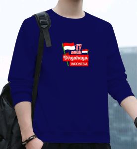 Promo Sweater Pria Wanita 17 Agustus Baju Hut RI Kaos Dirgahayu Indonesia Sweter Kemerdekaan Garuda