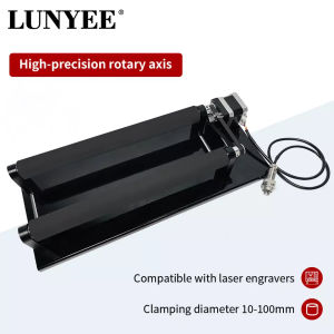 LUNYEE DIY-Rotary-C Laser Rotary Roller Laser Engraver Y-axis Roller 360° Rotating for Column Cylinder Bottle Cans CO2 Engraving Machine