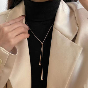 Rantai Loket Rumbai 三角流苏吊坠项链女长款 Triangle Tassel Pendant Long Necklace 时尚气质轻奢小众长款项链 Fashion Elegant