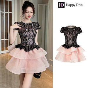 Happy Diva ชุดผู้หญิงชุดสีดําชุดลําลองงานแต่งงานชุดปาร์ตี้อย่างเป็นทางการชุดเค้กปุย 21689