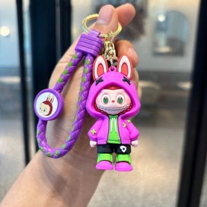 1PC Keychain Labubu Storage Toy Fashion Cartoon Trendy Schoolbag Pendant Doll 卡通拉布布钥匙扣可爱包包挂件 rantai kunci