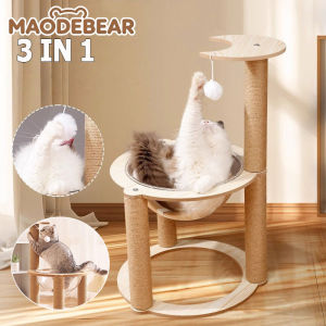 MAODEBEAR Wood Cat Tree Cat Tower Cat Climbing Frame Space Capsule Indoor Cats Kitty Cat Scratcher Pet Toy
