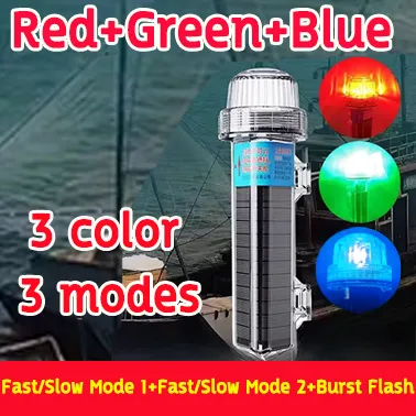 2025 Upgraded Sea Light Solar Powered Anchor Fisherman Warning Light Waterproof LED Signal Buoy Light Net Marker Flashing Lamp Boat Navigation Aid Traffic light waterproof solar-powered LED ring for marine signaling and visibility at sea