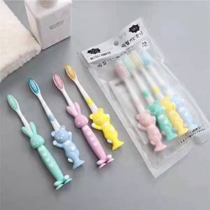 RL✔ Kids Toothbrush Kangaroo/Bear Design Baby (1Set/4pcs) Japan Soft-bristled Cartoon Character