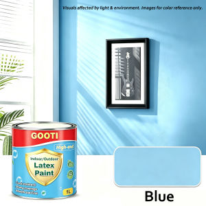 GOOTI Professional Latex Paint Coating 1000ml With Brush - Eco-Friendly Indoor & Outdoor Self-Applying Color Paint Wall Coating & Renovation Waterproof Sunproof Anti-Mold Moisture-Proof Formaldehyde-Free for Cement Wall Paint DIY Renovation