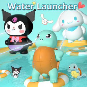 Kuromi Cinnamoroll Pokemon Pocket Monsters Squirtle Johnny Turtle Press Water Launcher Childrens Beach Bathroom Water Sprinkler Toy Doll Model Gift