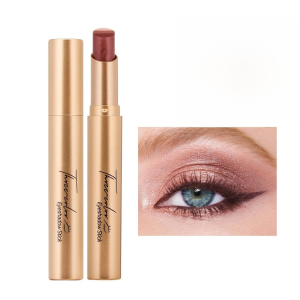 Three Color Eyeshadow Palette with Gradient Pearlescent Shimmery and Subtle Glitter for a Natural Earthy Look a Lazy Waterproof 3 in 1 Solution珠光渐变三色眼影棒