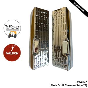 Bajaj RE Scuff Plate Chrome Finish Set (Footguard) - Set of 2pcs.