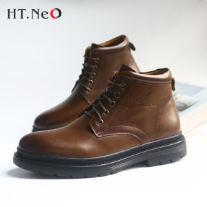 Giày đốc nam - Giày boot nam cổ cao HT.NEO da bò cao cấp Đế cao 35cm Thiết kế basic kiểu dáng trẻ trung năng động GM09