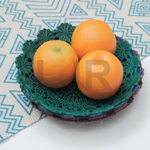 10 lusin / 120 pcs Piring MOTIF bunga lavender Rotan Plastik Buah 22 cm