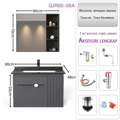 Set Meja Rias Kamar Mandi Mewah Minimalis Modern - Meja Pintar Wastafel Tempel Dinding dan Furnitur Kamar Mandi