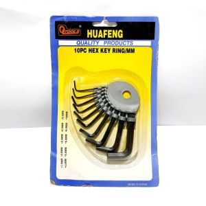 KUNCI L SET HEX KEY RING 1 2 3 4 5 6 7 8 9 10 mm 10in1 Tools Wrench/KUNCI L SET/KUNCI L HEX KEY RING