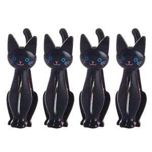 4pcs Cartoon Cat Clothes Pegs Laundry Hanging Pins Household Strong Plastic Clips Folder Towel Clamps Multifunctional