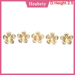 Heabety 50pcs cổ điển kim loại lá Filigree hoa Slice Charms DIY Craft đồ trang sức làm