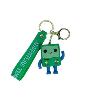 HENLI Hanging Accessory Earphone Case Cute Alloy Adventure Time PVC Backpack Decor Cartoon Pendant Dog Doll Keyring Anime Keychain