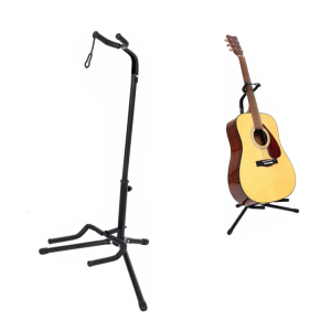 ขาตั้งกีตาร์แบบพับได้ปรับได้โลหะพกพาได้ตั้งกีตาร์ขนาดกะทัดรัดขาตั้งกีต้าร์สำหรับยึดอย่างปลอดภัย