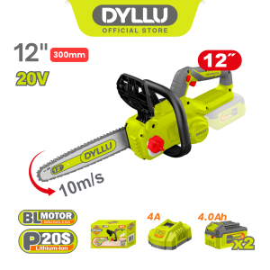DYLLU Cordless Chain Saw (20V/12"/300mm) + Battery & Charger DTCLP5121