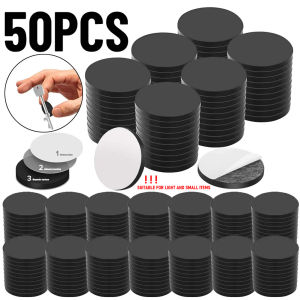 50pcs Round Self-adhesive Magnets 20X2mm Rubber Soft Magnetic Sheet for Refrigerator Office
