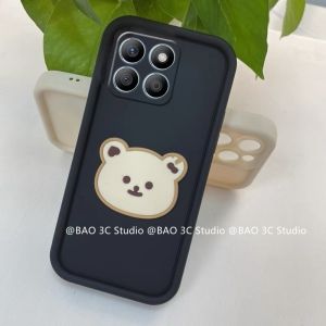 New Casing Honor X9c X7c X6b Honor 200 Smart 5G 4G Ins Cute Cartoon Fashion Bear Phone Case All-inclusive Anti-fall Shockproof Soft Back Cover 2024