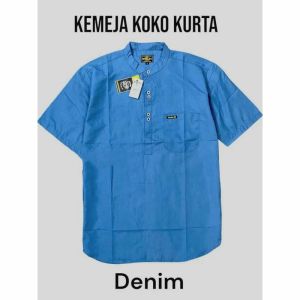 Terlaris Baju koko kurta Warna Biru Langit Lengan Pendek Pria Dewasa Terbaru 2025
