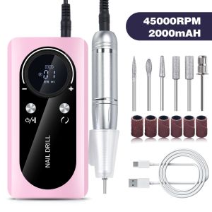 ALLUCK Low Noise Electric Nail Drill Machine 45000RPM USB Charging Gel Nail Polish Sander Professional Portable Nail Sander Manicure Salon