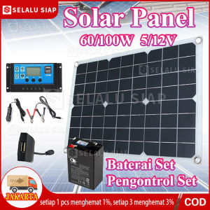 (Dengan pengontrol 10A) SOLAR PANEL 100W SURYA PEMBANGKIT LISTRIK TENAGA SURYA SOLAR PANEL SURYA TENAGA MATAHARI WATERPROOF PAPAN SOLAR PANEL MURAH