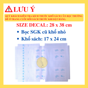 Xấp 10 tờ decal bọc SGK cho bé (tặng nhãn dán)