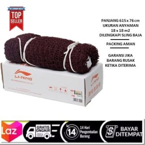 TERLARIS !! Net Badminton LINING Bagus - Net LINING jaring badminton - Net Murah - Jaring Bulu Tangkis LINING impor - Net Lapangan - Net Bulutangkis- Net Li-Ning import  - Net LINING Import -