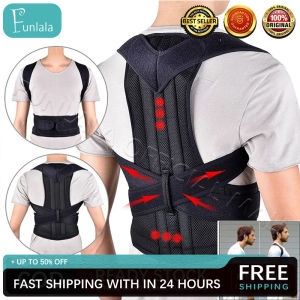 FUNLALA Back Posture Corrector Shoulder Lumbar Brace Spine Support Belt Adjustable Adult Corset Posture Correction Belt Body Health Care