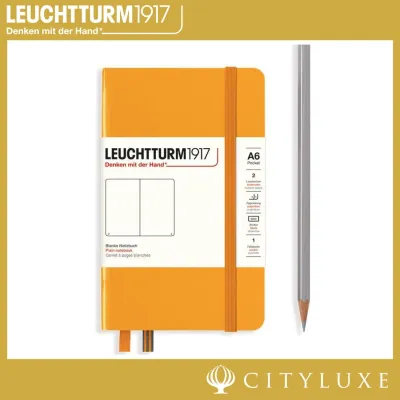 Leuchtturm1917 Hardcover A6 Pocket Notebook Rising Sun Plain Ruled Dotted Ink Proof Paper