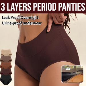 3 Layers Period Panties Cotton Menstrual Period Women Underwear Panties Plus Size High Waist Cotton Period Underwear
