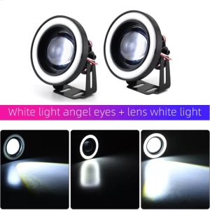 Monqiqi Pair 3.5" COB LED Fog Light Projector Car Angel Eyes Halo Ring DRL Lamp (car accessories)