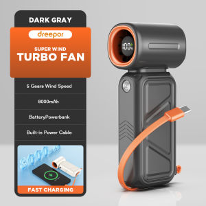 Dreepor Handheld Fan Mini Portable Jet Fan Rechargeable 8000mAh Battery USB Fans With Powerbank function Suitable For Summer Outdoor Camping