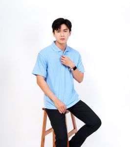 Kaos Kerah Polos BIRU MUDA - kaos kerah BIRU MUDA lengan pendek  - Kaos Kerah Lengan Pendek - Baju Kerah  - kaos kerah polos - baju WINSTAR