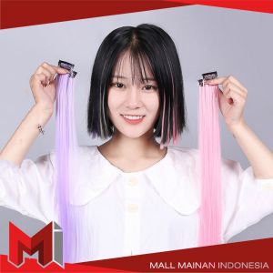 MallMainan-K144 Wig Jepit Rambut Palsu Lurus Panjang Single Hair Extention Colourful Wanita / Klip Wig Rambut Palsu Cewek Korea Warna Warni Hair Clip Import