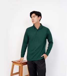 Kaos kerah polos panjang warna Hijau Army 100% KATUN PREMIUM - kAOS kERAH panjang warna hijau army - GROSIR KEMEJA WINSTAR - kaos kerah pria lengan panjang warna merah bahan katun 100% premium quality - kaos kerah pria